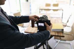 close up of a videographer in real estate videography